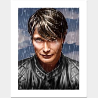 Motorcycle Jacket Hannibal with Tears and Rain Posters and Art